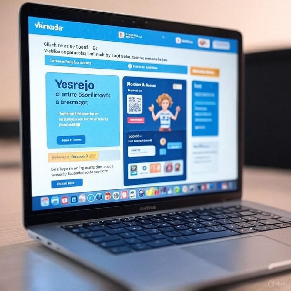 Imagem de notebook aberto em um site representando desenvolvimento web