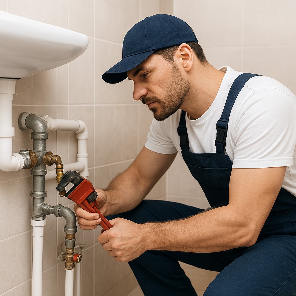 Imagem representando um encanador trabalhando
