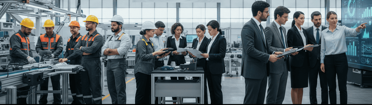 Imagem do hero que representa a empresa Junior Piccin, Diversos profissionais trabalhando em prol de um único objetivo.