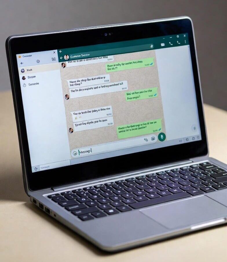 Computador representando atendimento rápido e individual na Junior Piccin